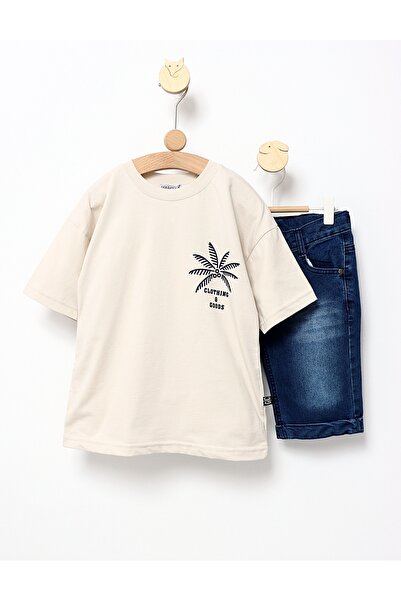 MiniKids Set premium vara Tropical alb 140 (9-10 ani)