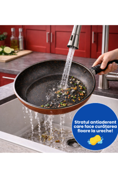 OEM Deep Wok Pan 30 cm – Carbon Steel with Copper Finish, Non-Stick Coating