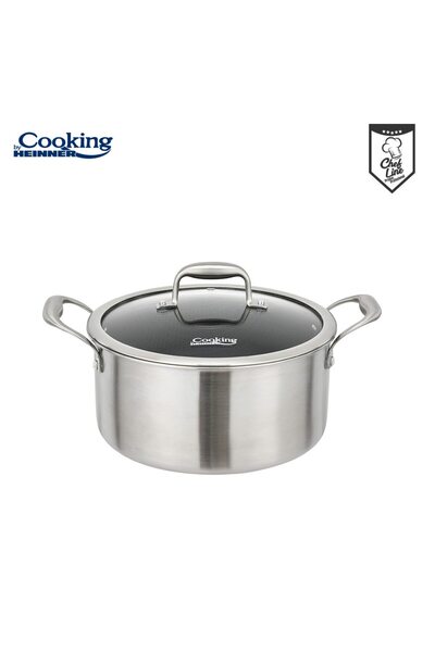 Cooking by Heinner Pot with glass lid Titanium, 3 layers, stainless steel, in...