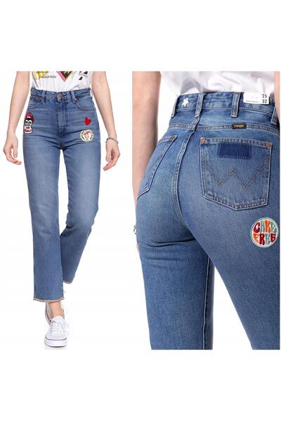 WRANGLER Blugi de damă, Wrangler, bumbac, lungime normală, fermoar, 5 buzunar...