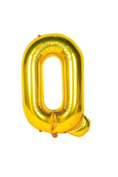Other Letter Q Foil Balloon - Party Decoration, Air Inflator - Gold, 40 cm, 1...