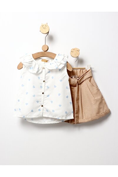 MiniKids Καλοκαιρινό κοστούμι με σχέδιο καρδιές σε μπλε χρώμα 110 (4-5 ετών)