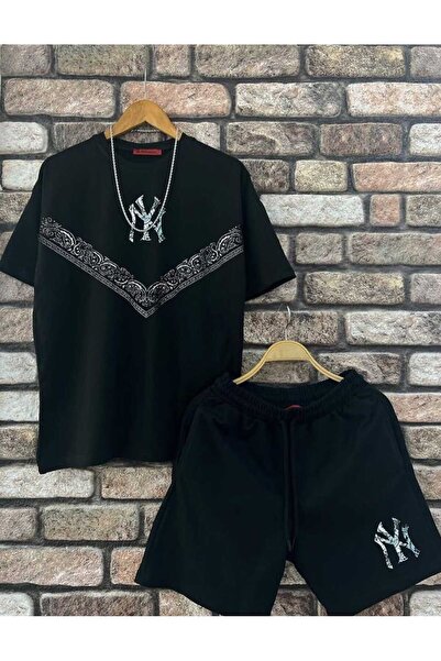 ALİ.COM T-Shirt and Shorts Set Ny Patterned 2-Piece Set