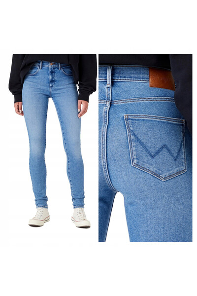 WRANGLER Blugi de damă, Wrangler, bumbac, lungime normală, fermoar, 5 buzunar...