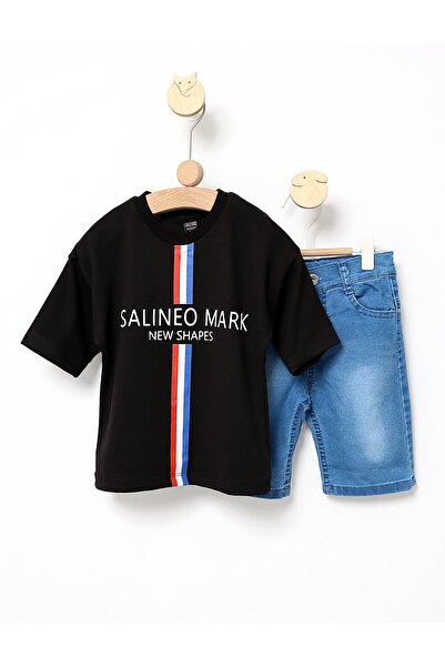 MiniKids Καλοκαιρινό κοστούμι New Shapes μαύρο 110 (4-5 ετών)