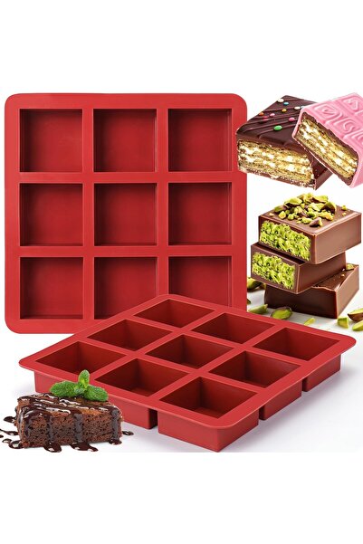 Other Chocolate and Brownie Silicone Mold - Set of 2, 9 Large Cubes, BPA Free...