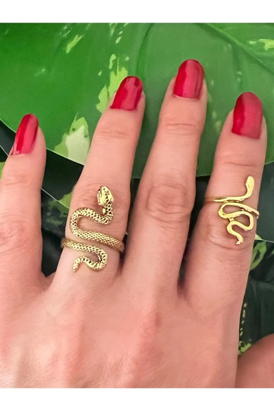 tones official Steel/Brass/2-Piece Snake Spiral Ring