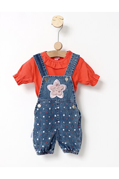 MiniKids Salopeta blug steluta, model roz aprins 86 (12-18 luni)