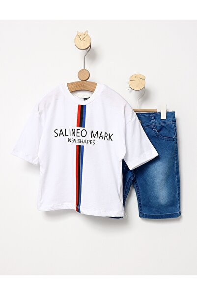 MiniKids Λευκό καλοκαιρινό κοστούμι New Shapes 110 (4-5 ετών)