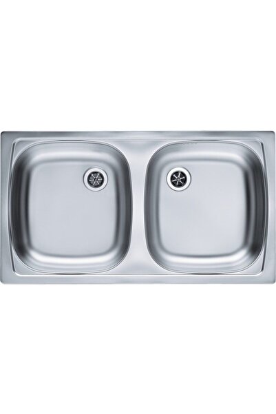 Alveus Basic 160 Leinen 2-bowl kitchen sink, 78x43.5 cm, without drainer, sta...