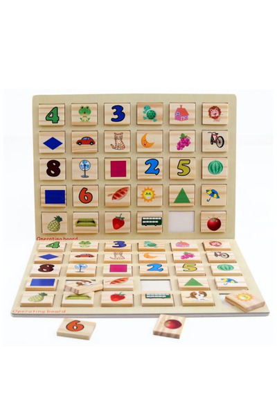 smile toys Joc Educativ de Memorie din Lemn – Dezvolta Concentrarea si Inteligenta Copilului, 60 Placute
