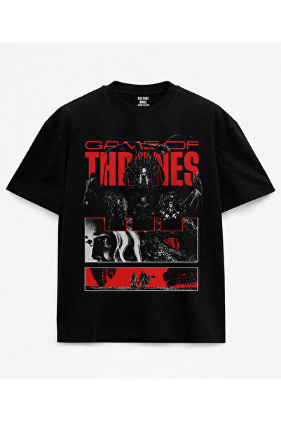 kun inaki Game Of Thrones Baskılı Siyah Unisex Tişört