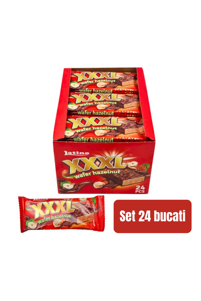 Latino SET 24 PIECES - Napolitana XXXL Wafer with Hazelnut Cream Filling 50g