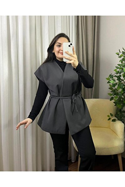 Parla Modam NOBLE ASTARLI KUŞAKLI KAŞE YELEK 4012