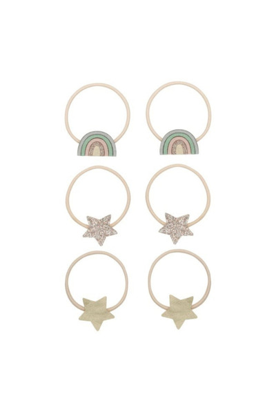 PETIT-ATELlER مجموعة ربطات شعر صغيرة لامعة على شكل نجمة قوس قزح من بيتيت أتيل...