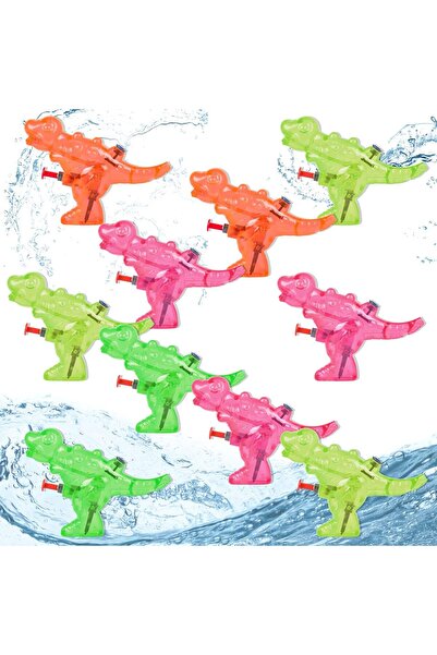 Other Set of 10 Mini Dinosaur Water Guns - Sheer Plastic, Lightweight Design ...