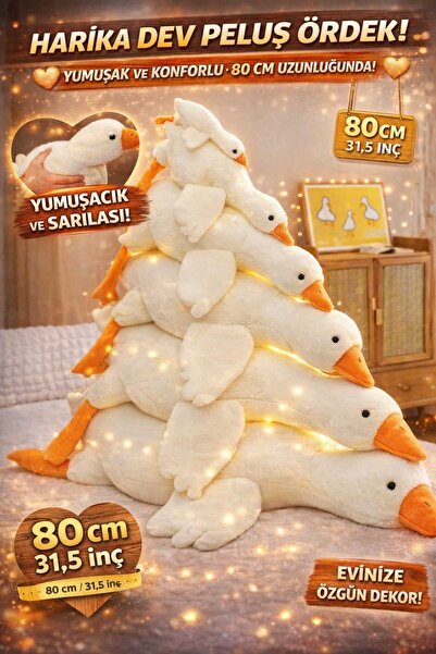 Aksoy Toys Büyük Boy 80 Cm Yatan Ördek Peluş Oyuncak Yumuşacık Dolgulu Peluş ...