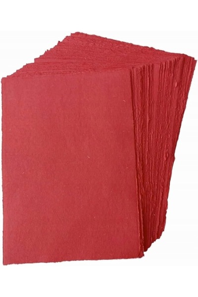 Other Christmas Paper A5 - 100% Cotton, Handmade, 130 GSM, Red, 50 Sheets