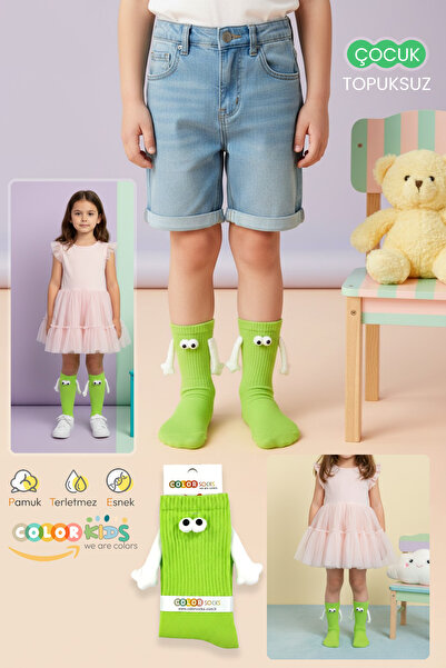 Color Socks Șosete verzi pentru copii cu magnet (fără toc)