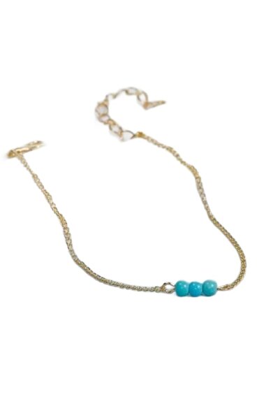 Other Women's Gold Bracelet - Copper with Turquoise Balls - Adjustable Length...