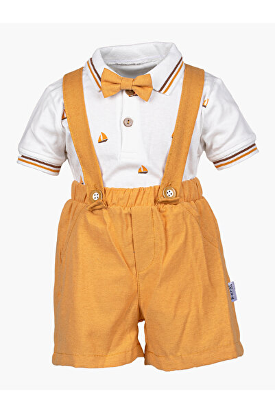 Baby Cara طقم ملابس للأطفال مكون من قميص وشورت - قطن تركي