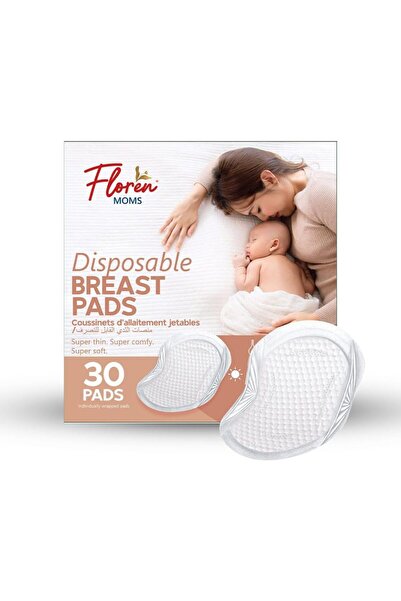 Floren Disposable Nursing Breast Pads | 30 Count | Ultra-Thin Maternity Pads ...