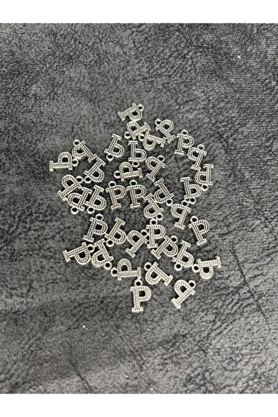 Mos Tespih 1 bucată litera P de culoare argintie, material pentru bijuterii, ...