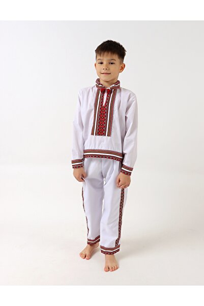 MiniKids Costum national SIMON alb-rosu 92(18-24 luni)