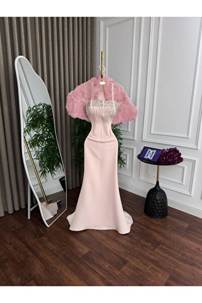 ranin Barbie evening dress with hand embroidery, floral jacket