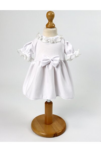 MiniKids Rochita Dantela si Perle Clara alb