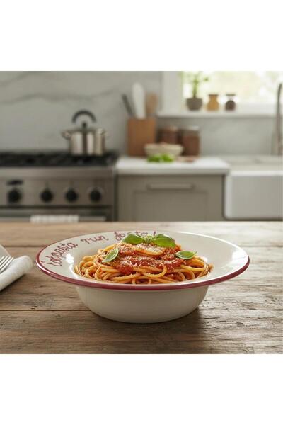 Mer Atelier Makarna Tabağı Eat Pasta Run Fasta