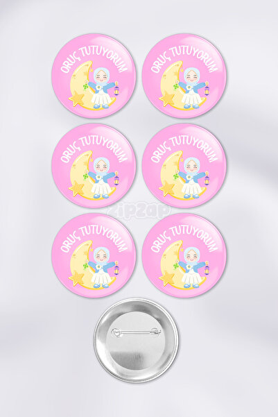 ZipZap I'm Fasting - Σετ στολισμού τσάντας για κορίτσια με καρφίτσα και κουμπ...