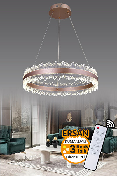 Ersan Avize Buzzy Rose Gold 50'lık Kumandalı 3 Renk Işık Özellikli Dimmerli S...