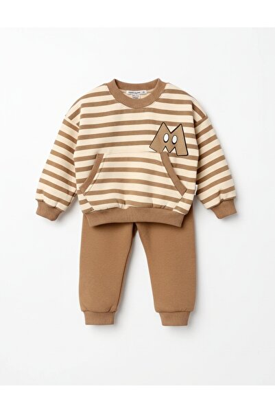 MiniKids Μπεζ κοστούμι για αγόρια, μοντέλο 98 (24-36 μηνών)