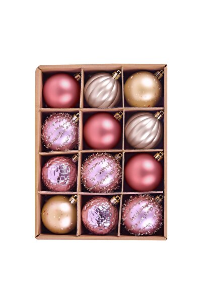 Other Globuri de Craciun - Set 12 piese, Plastic Incasabil, 5 Finisaje - 6 cm...