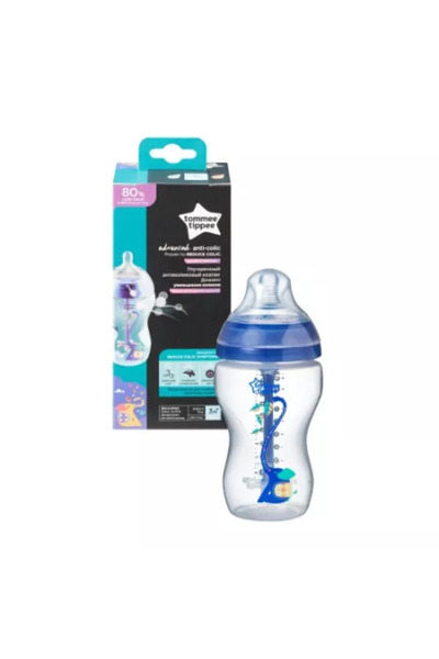 tommee tippee Biberon anticolici +3 luni cu senzor de temperatură, 340 ml,