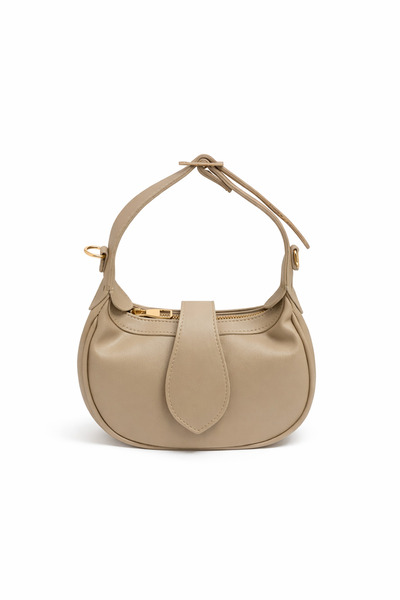 CANTACOMBINE Women's Mini Covered Hand and Shoulder Bag Beige