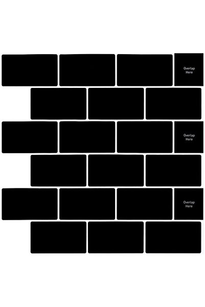 Other Self-Adhesive Wall Tiles - PVC 3D Effect, Moisture Resistant - Black, 3...