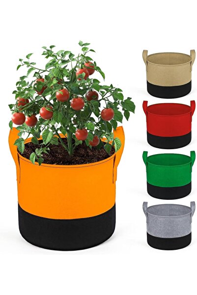 Other Plant Bags, Textile Pots with Handles - Breathable Material, 12L, Set o...