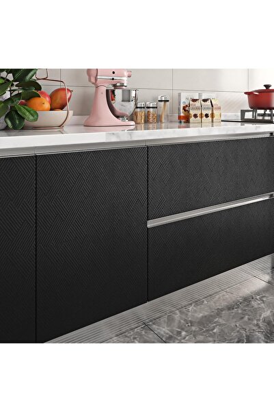 Other Geometric Self-Adhesive Wallpaper - Waterproof Furniture Vinyl, Black -...