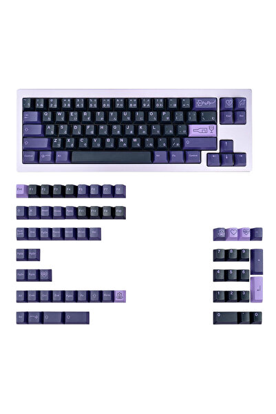 Other Japanese PBT Keyboard Keycap Set - Cherry Profile, 129 Keys, Purple, Dy...