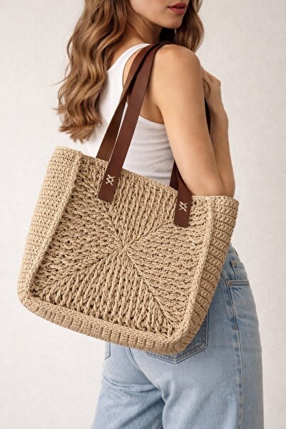 Marjinal El Örgüsü Kadın Omuz Çantası