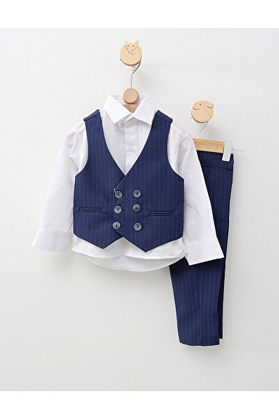 MiniKids Winston premium 3-piece suit, blue 152 (11-12 years)