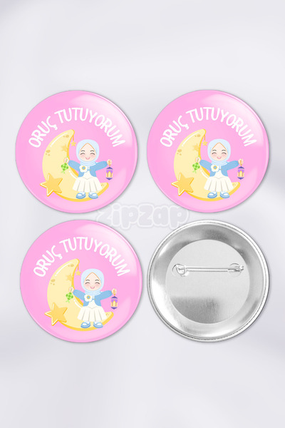 ZipZap أنا ألتقيب بالصيام - مجموعة شارات زينة للحقائب النسائية (3 قطع)