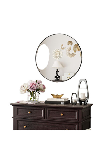 Other Round Wall Mirror - Aluminum Frame, HD Reflection, Modern - 60 cm, Brus...