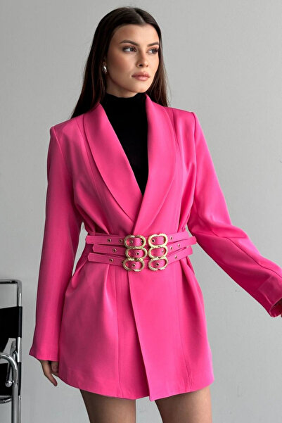 spirituel Women's Blazer Jacket Stylish Double-Breasted Collar Padded Jacket ...