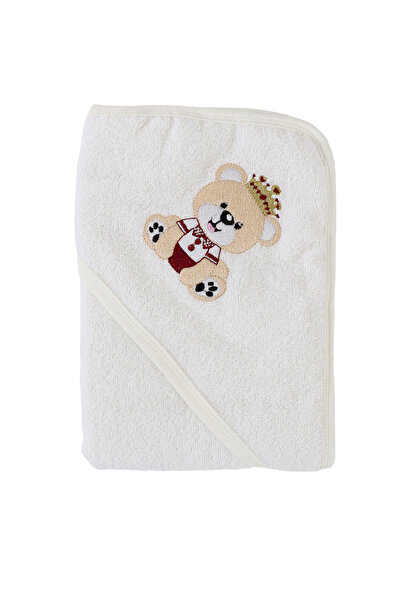 MiniKids Λευκή πετσέτα μπάνιου Αρκουδάκι Ρουμανία