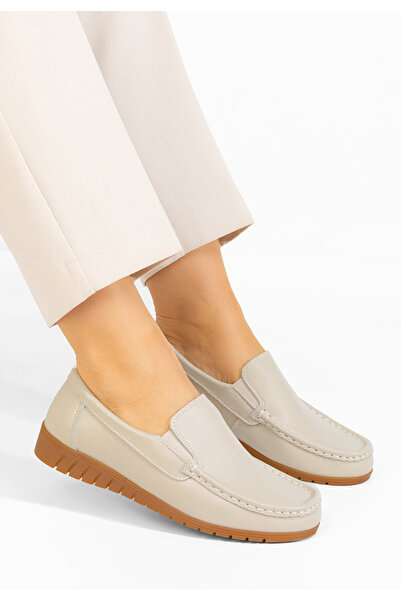 B T Shoes Women's Leather loafers Panoma beige