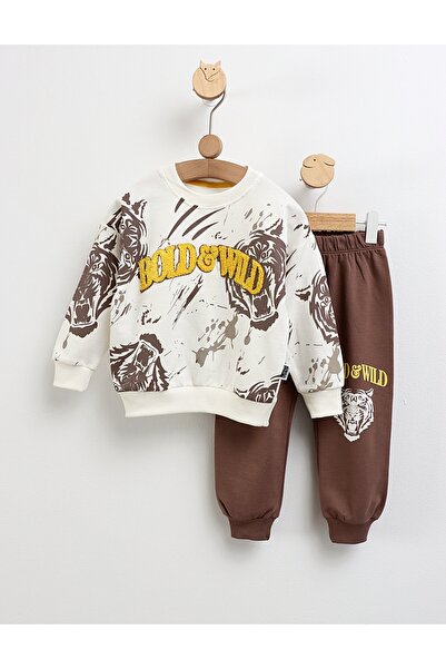 MiniKids Φόρμα Wild Tiger με σχέδιο καφέ 110 (4-5 ετών)