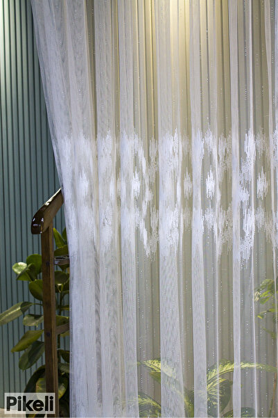 Taç Buzul Desenli Tül Perde